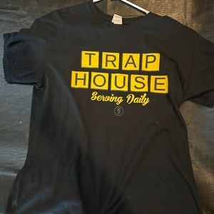 Trap House Waffle House Large Black Tee